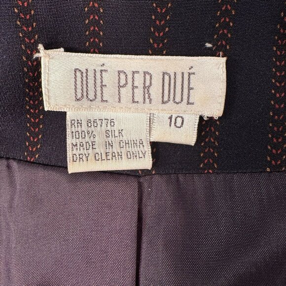 Due Per Due Pinstriped Silk Suit Single Breasted Jacket Womens Blazer - Picture 4 of 16